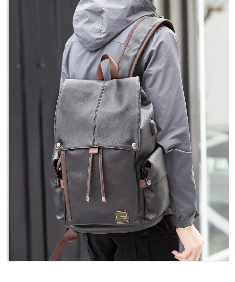MOYYI, известный бренд, школьный стиль, кожаный рюкзак, сумка для колледжа, простой дизайн, мужские водонепроницаемые повседневные Рюкзаки, mochila