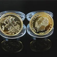 1914 король Георг V половина суверенное Монетный двор монета Защитный пластиковый корпус, 5 шт./лот
