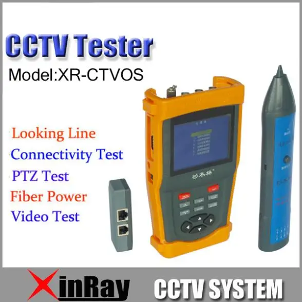  Fress Shipping!!3.5" LCD CCTV Tester  XR-CTVOS   DC12V PTZ   Optical power meter Cable length measurement 