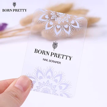 

BORN PRETTY 2 Pcs Clear Nail Scraper Set for Manicuring Nail Stamping DIY Tools