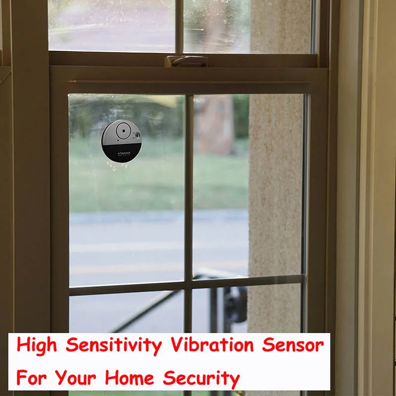 

1/3/6PCS Door Alarm Vibration Sensor Loud 100dB Window Wireless Alert Device for Home Office HSJ-19