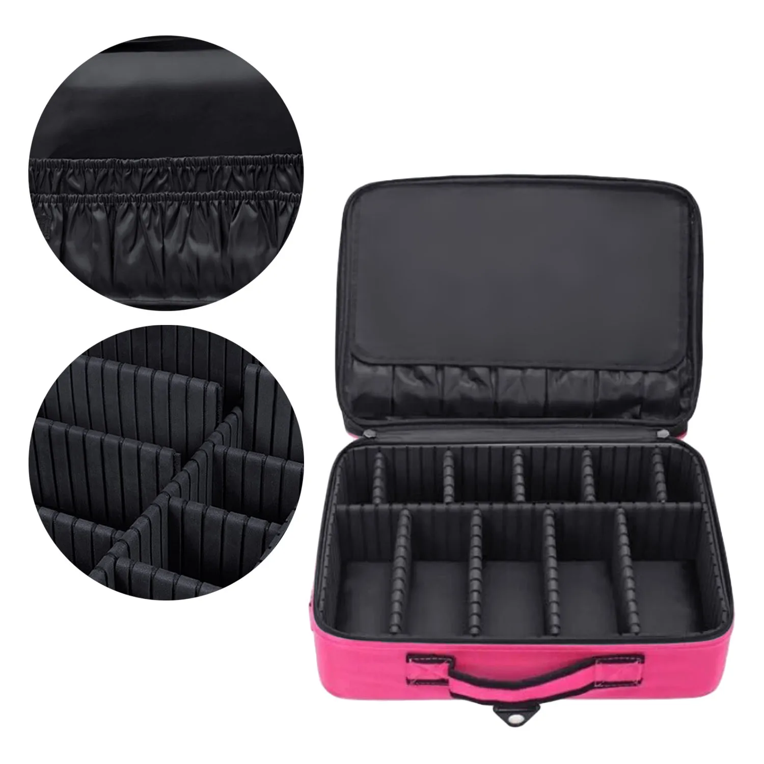 3 Layers Portable Travel Cosmetic Case Boxes Container Holder Organizer Storage Bags for Makeup Jewelry Lipstick 4