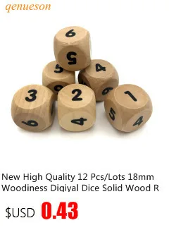 8 Pcs/Lots High quality 25mm Woodiness Drinking Dice Solid Wood Puzzle Children Interesting Teaching Dice Set Wholesale qenueson