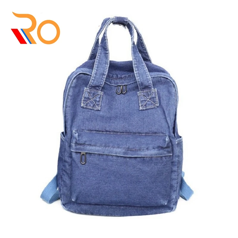 

Blue Cowboy Backpack Women Simple Canvas Zipper Backpack For Teenage Girl High Capacity School Knapsack Wholesale