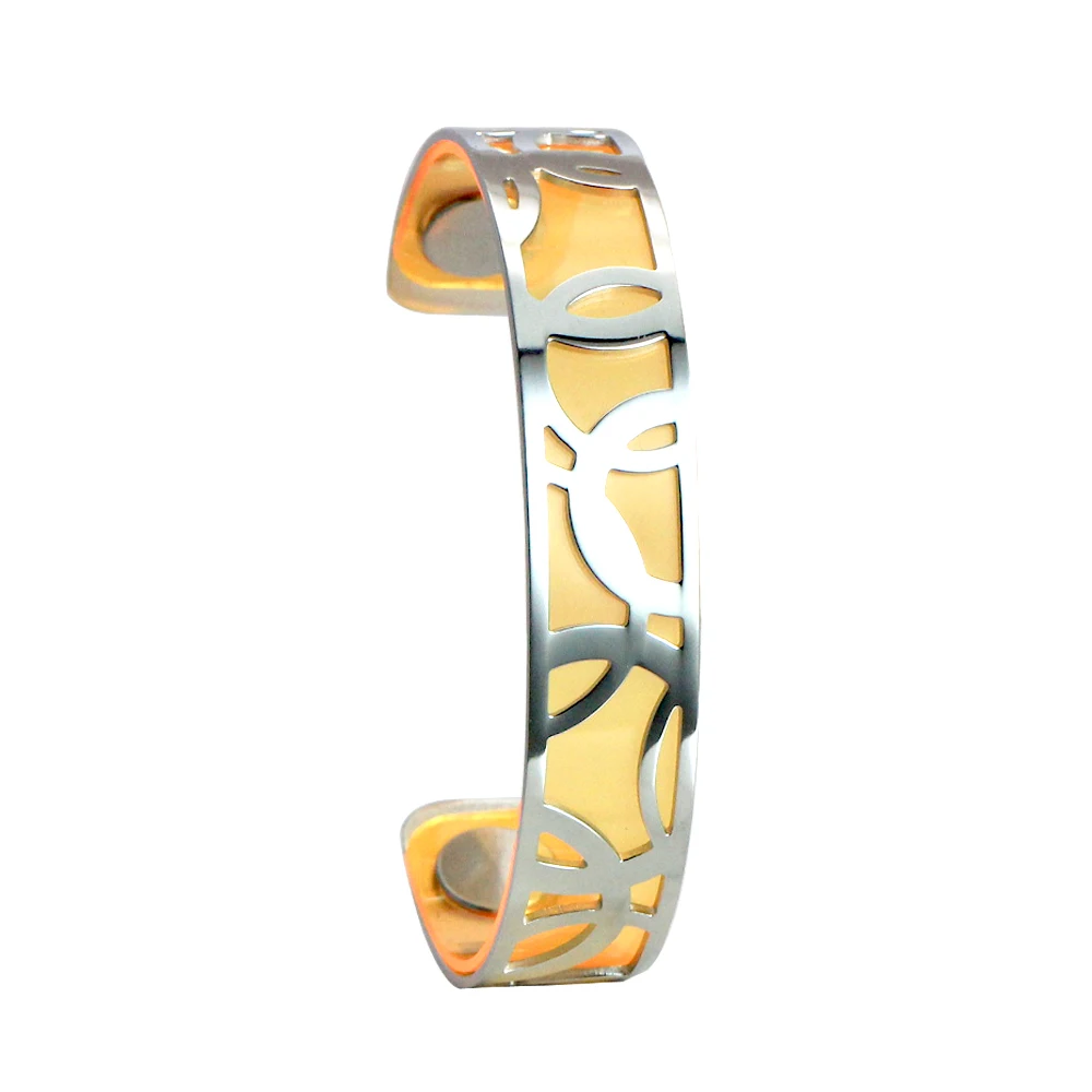 Legenstar обруч-браслет для женщин нержавеющая сталь Manchette Femme Кожа Pulseira Сменные летние ювелирные изделия - Окраска металла: 14 mm yellow