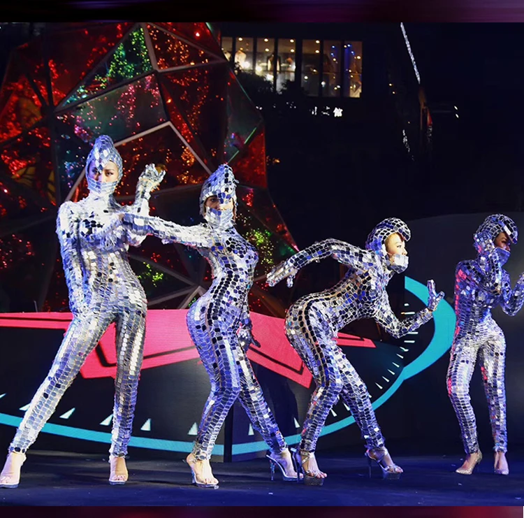 handmake Nightclub sequins snake head mirror man lens jumpsuit gogo costumes Stage Jazz Dance Modern Dance Costume women gifts| | - AliExpress