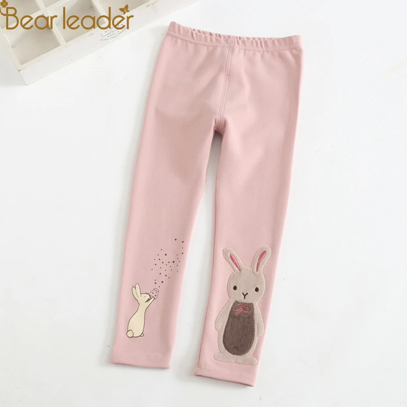 

Bear Leader Girls Pants 2018 New Autumn Cartoon Rabbit Embroidery Kids Leggings Mid Full Length Pants For 3T-7T