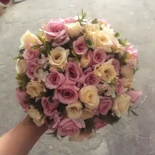 Настоящие изображения искусственных роз Свадебный букет Красивые Свадебные аксессуары Свадебный букет de Mariage