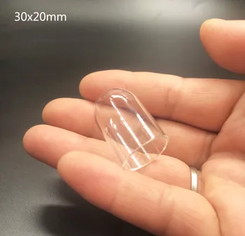 

30x20mm Clear mini empty glass Wish Bottle Tube jars glass vial cover dome globe bubble diy necklace pendant accessories 200pcs