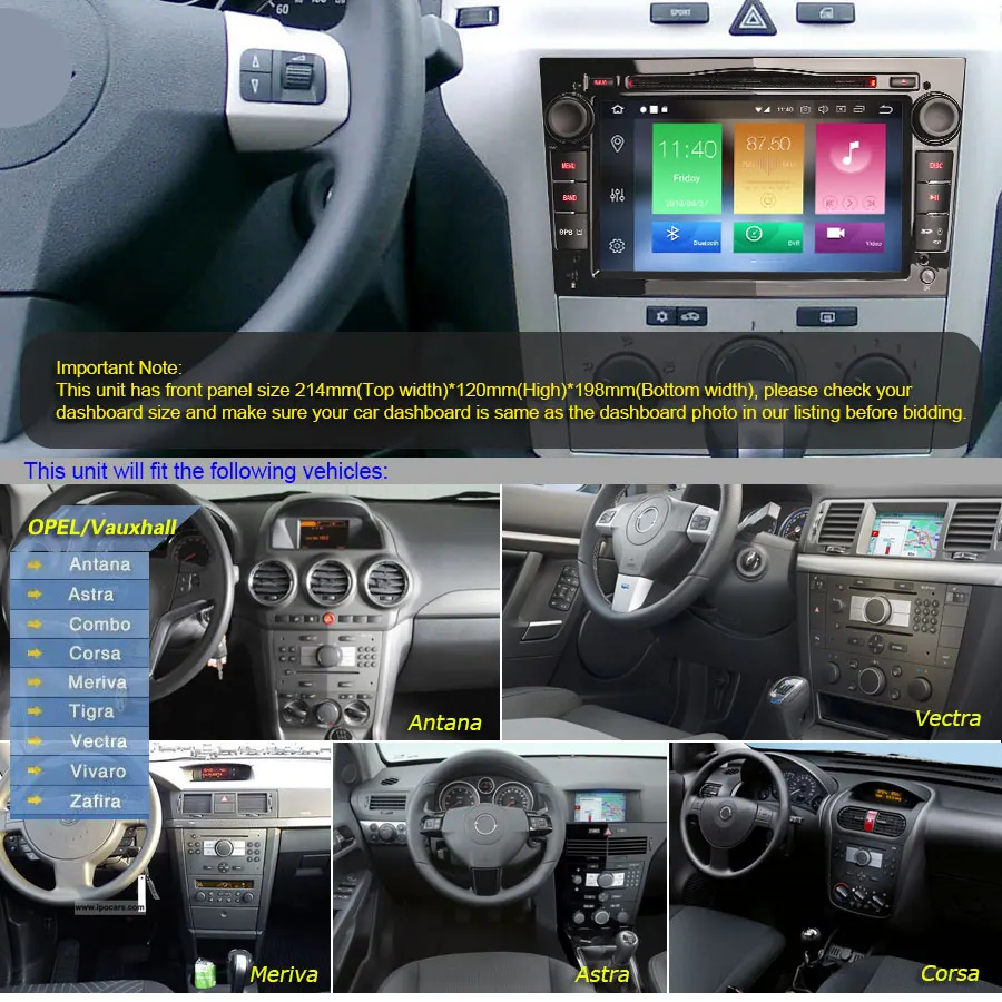 Clearance Erisin ES7460P 7" HD Android 8.0  4G RAM Car DVD DAB+ GPS Sat  OBD for Opel Vauxhall Vextra Astra Corsa 9