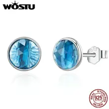 WOSTU Популярные 925 пробы серебряные серьги-гвоздики в виде капель для женщин, ювелирные изделия из стерлингового серебра в подарок