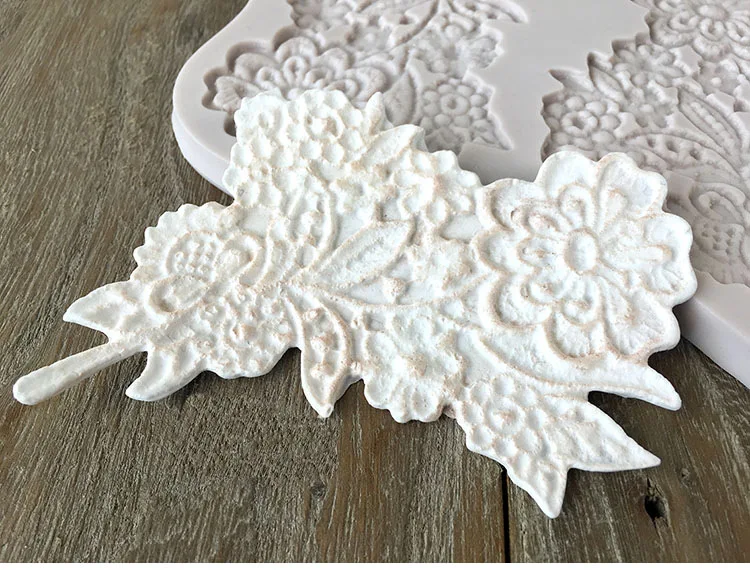

1 pcs Vintage Lace Flower Cake Mold Silicone Lace Flower Fondant Mould Cake Decorating Lace Chocolate Fondant Mold FM1205