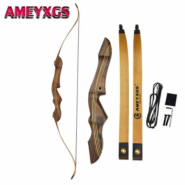  US $104.10 Archery Takedown Recurve Wooden Riser Hunting Adult Right Hand 55lbs Outdoor