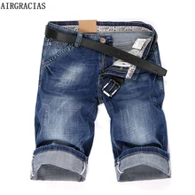 AIRGRACIAS летние новые джинсовые шорты мужские джинсовые шорты высококачественные хлопковые мужские бермуды прямые джинсы Размер 33 34 36 38 40
