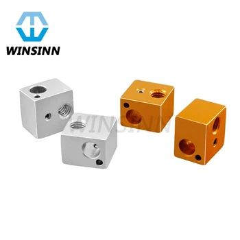 

V5 Heater Block Silver Gold Aluminum Heat Block For V5 J-Head 3D Printer Extruder Hotend RepRap Bowden 16x16x12mm