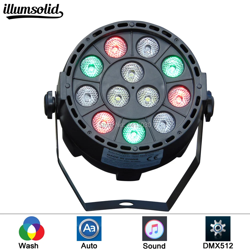 LED الاسمية 12X3 W RGBW البسيطة مزيج اللون غسل جدار DMX تحكم كشاف لمبات LED مسطح يمكن dj المرحلة