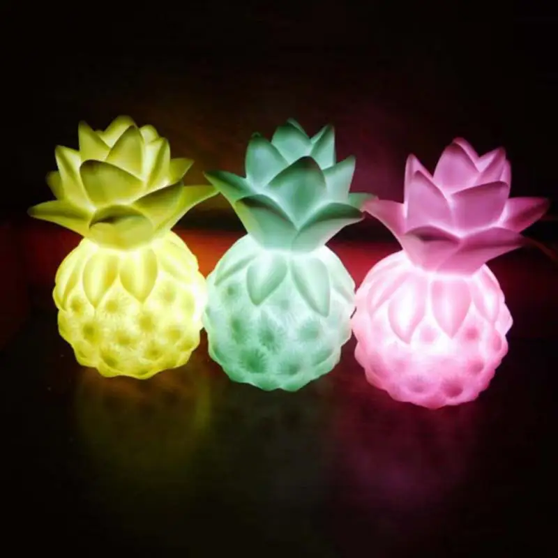 

Cute LED Pineapple Night Lights Bedside Lamp 3 Colors Children Night Lamp Christmas Bedroom Home Decoration 3D Desk Lamp #2
