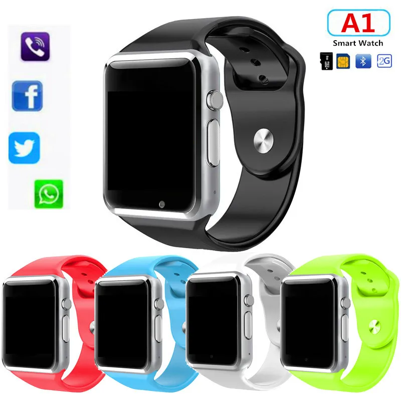 Bluetooth A1 Смарт часы спортивные наручные Поддержка 2G SIM TF камера Smartwatch для телефона