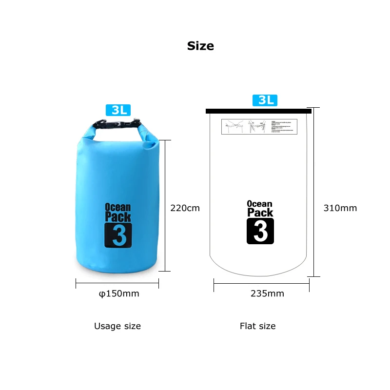 3л Водонепроницаемый сухой мешок для хранения пакет мешок для плавания открытый Каякинг каноэ речной треккинг катание на лодках