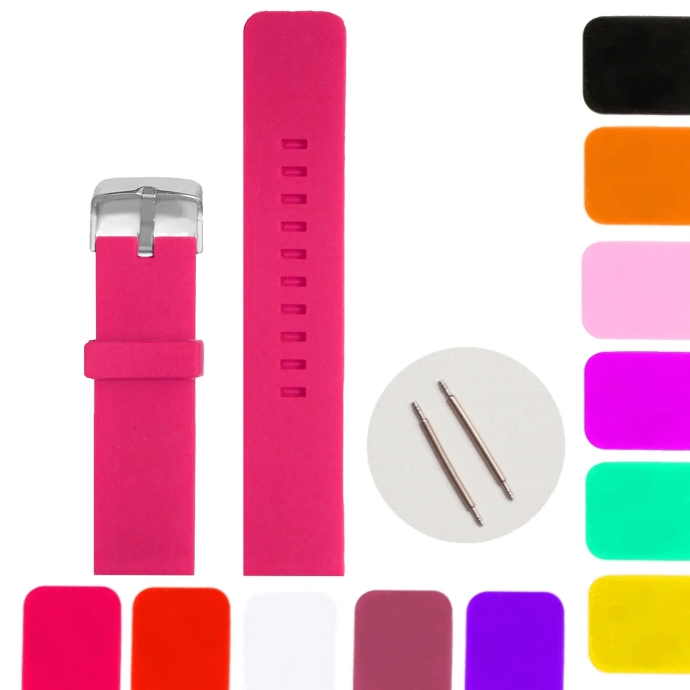 

22mm Nice Magenta Color Silicone Jelly Rubber Lady Watch Band Straps WB1081J22JB