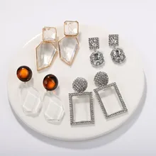 Miwens, полимерные Кристальные Прозрачные Серьги-капли, Женские Геометрические серьги-подвески большого размера вечерние массивные оптовые ювелирные изделия ручной работы A179