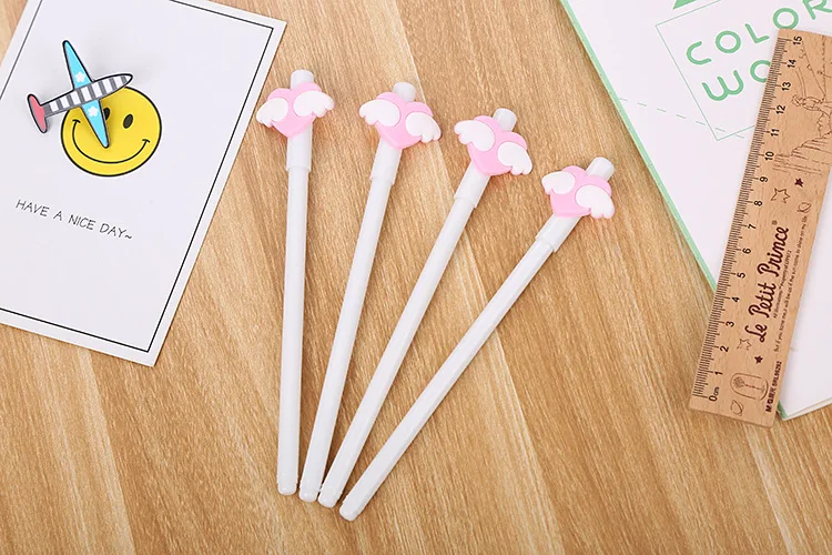 Bonito dos Desenhos Anjo Caneta Neutra Animados Estudantes Amor Aprendizagem Escritório Papelaria Assinatura Kawaii Escola 100 Pçs Asa 6 High Quality Material escolar e de escritório