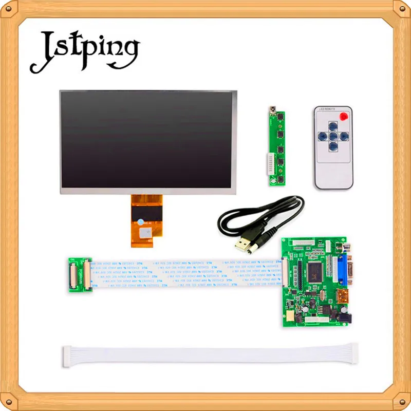 Jstping 7 дюймовый HD 1024*600 IPS TFT ЖК монитор EJ070NA 01J плата драйвера HDMI VGA 2AV для Raspberry Pi LCD s