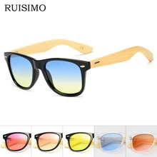 17 цветов мужские деревянные очки Женские квадратные бамбуковые солнцезащитные очки дизайнерские зеркальные солнцезащитные очки для мужчин женские Ретро de sol masculino