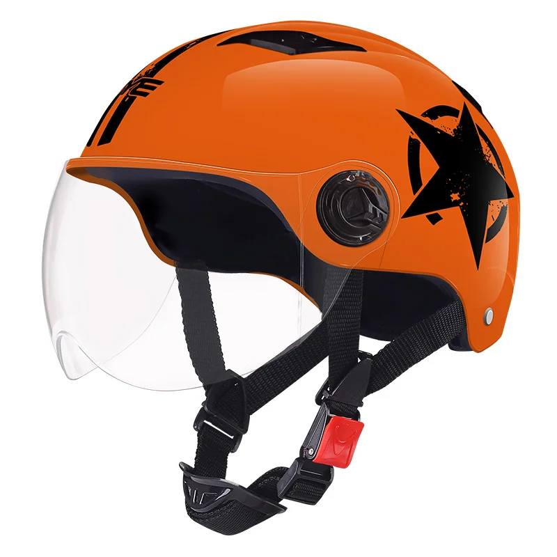 Andes шлем мотоциклетный шлем для езды на скутере шлем с УФ защитой флип-ап 2 козырька мотоциклетный Кроссовый Мото шлем Casco Moto - Цвет: 316-05-Orange2