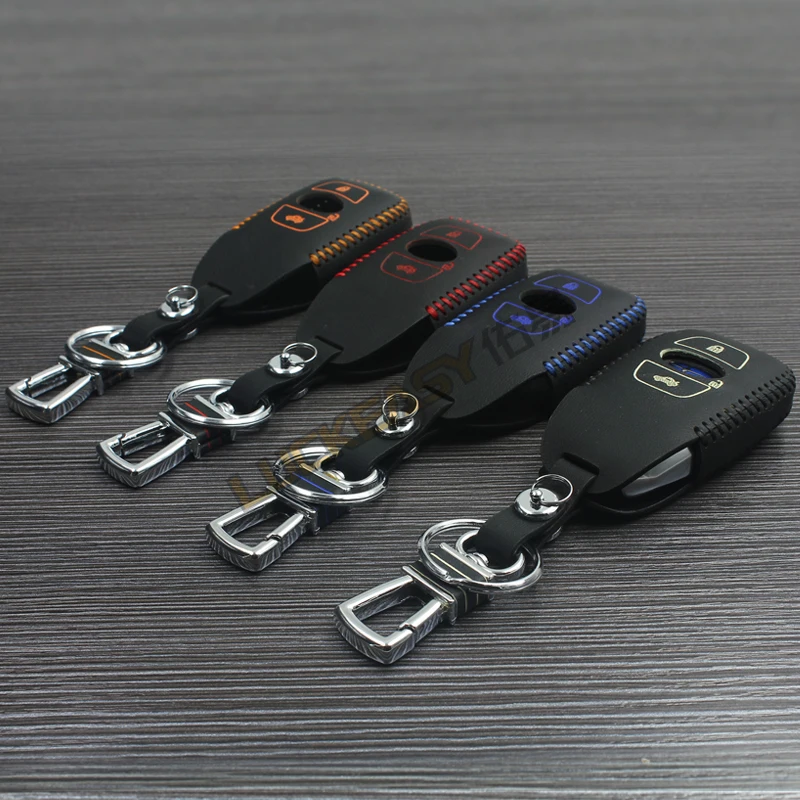 

Car Key Case Key Chain Ring Cover For Subaru XV BRZ Forester Legacy Outback key holder Genuine Leather