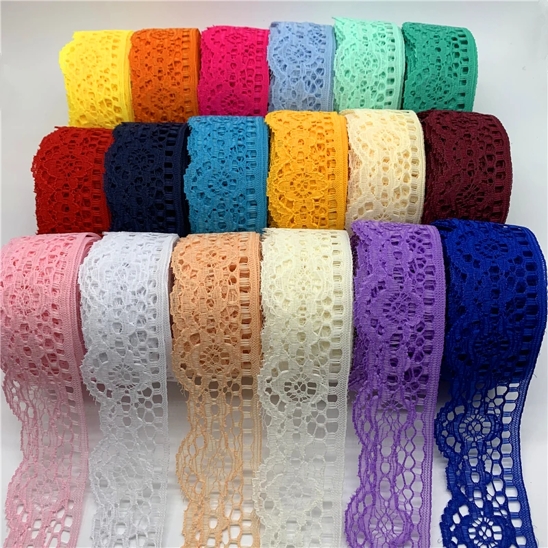 

5yards 38mm Lace Ribbon Handicrafts Embroidered Lace Trim Ribbon Handmade Lace Decorations DIY Sewing Fabric French lace Fabric
