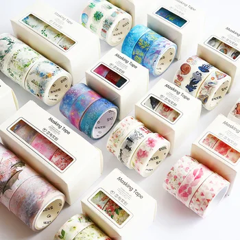 

3pcs/set Flower cat Unicorn Starry sky Washi Tape DIY Scrapbooking Sticker Label Japanese Masking Tape School Office Supply