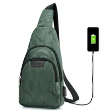 Стильные мужские камуфляж сумка офисные USB зарядки груди сумка мужской Кроссбоди мешок мальчиков плечо школьный пакет