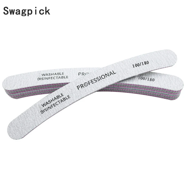Harga Swagpick 5 Pcs Abu abu Akrilik Pro Kuku File 100 180 Nail Art Buffer Amplas Kuku File Salon Glitter Amplas DIY Manikur alat