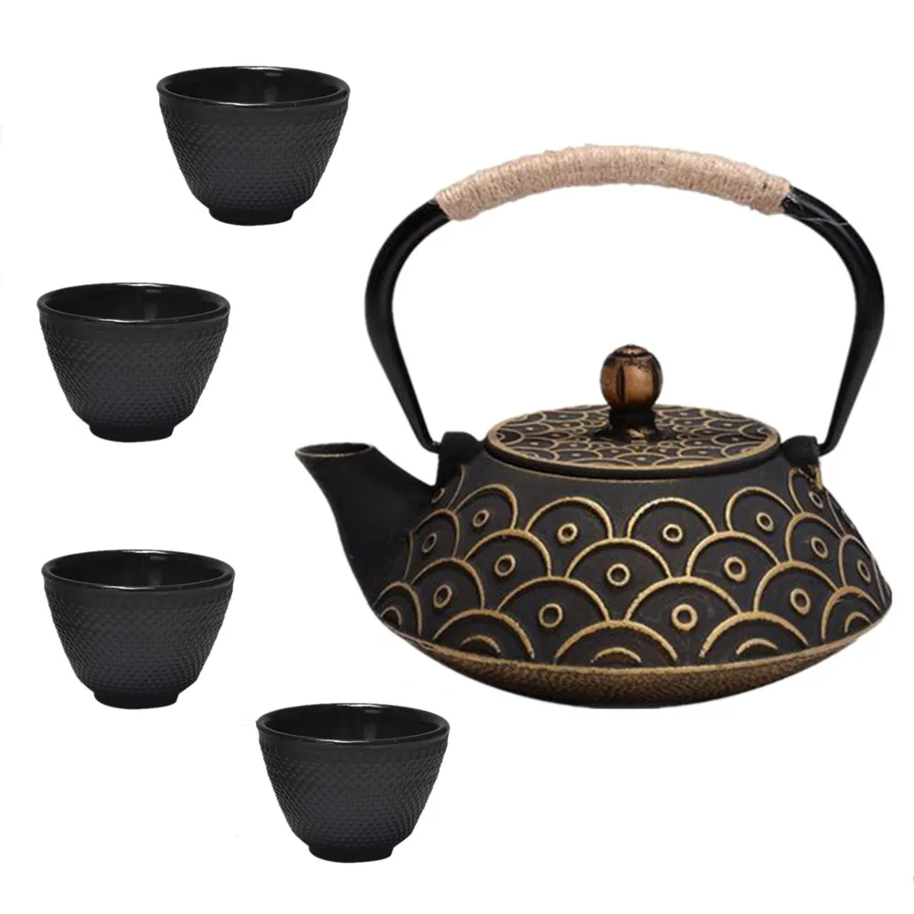 Cast Iron Tea Set Kung Fu Tea Pot Cup With Filter Metal Teapot Caneca