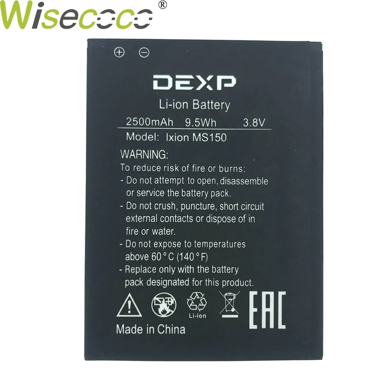 

WISECOCO New Original 2500mAh MS150 Battery For DEXP Ixion MS 150 GLIDER Phone Batteries Replace In Stock With Tracking Number