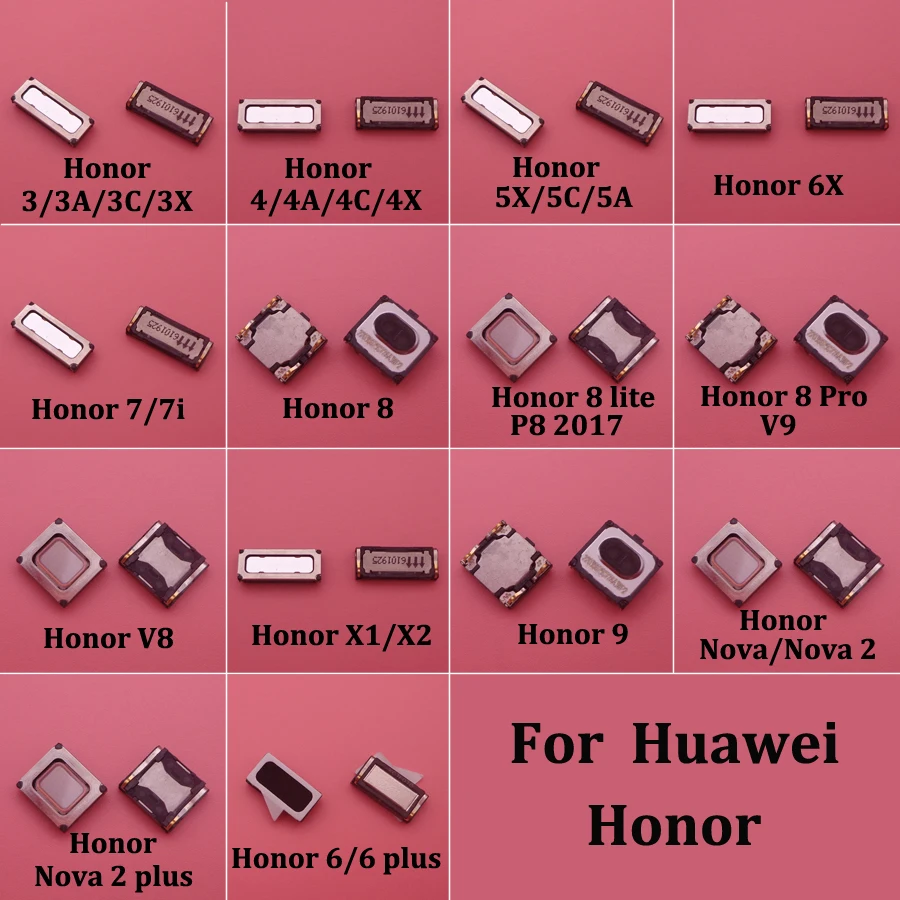 2 шт. ушной динамик для Huawei Honor 3 3A 3C 3X 4 4A 4C 4X 5A 5C 5X 6 plus 7 7i 7X 8 9 lite Pro V9 V8 Nova X1 X2 |