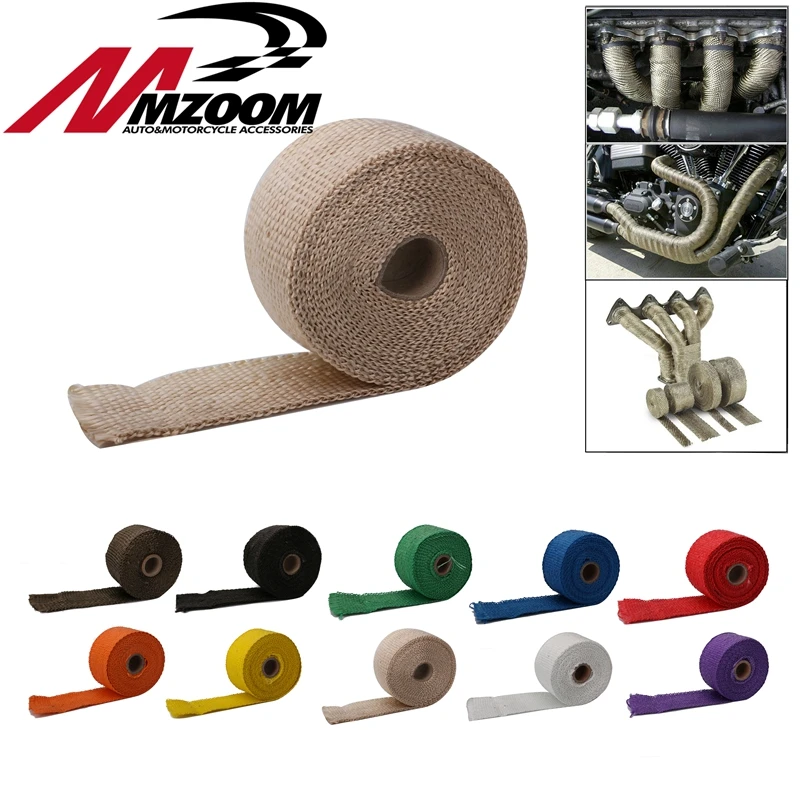 Free shipping 5m x 50mm x 2mm Motorcycle High Exhaust Pipe Header Heat