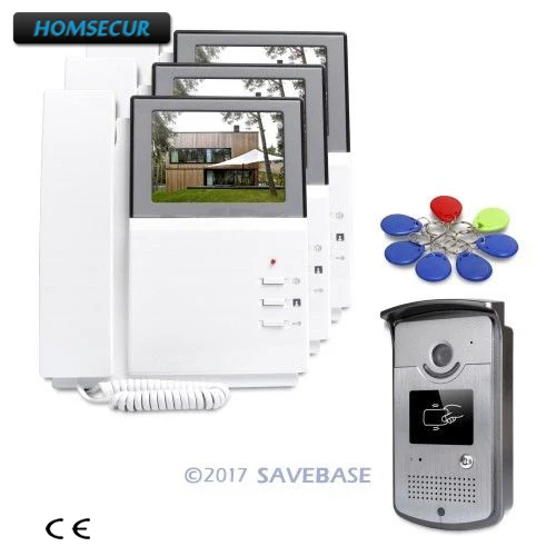 

HOMSECUR 4.3inch Video Door Phone Intercom System with Sensor-controlled White LED Lights for Home Security 1V3