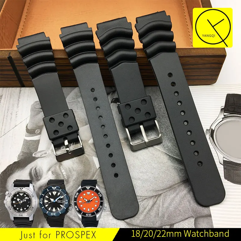Резиновые ремешки для часов Diver силиконовые Seiko PROSPEX SKX171 SKX173 SBBN013 SRP777J1 SRP581J1 18 мм 20 22