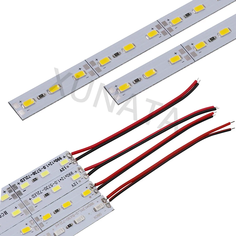 Корейский чип SMD 8520/5630 светодиодные полосы света Двухрядные 120 светодиодов/m жесткого бар 25 см 50 см холодный белый Светодиодная твердая лента