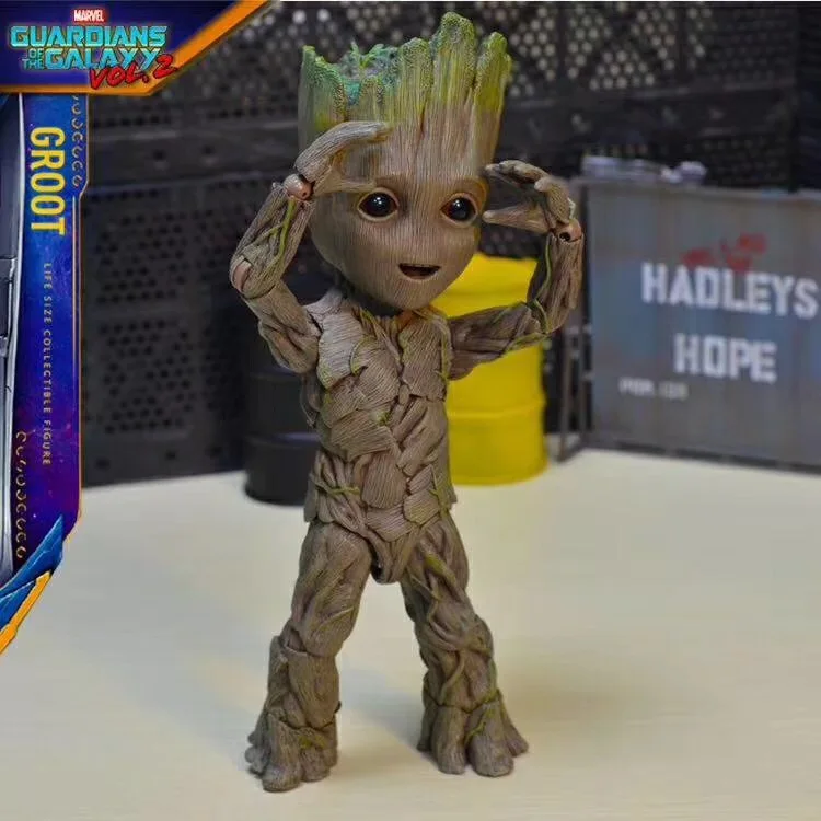Горячие игрушки Marvel Groot Guardians of The Galaxy Мстители 1:1 милый ребенок дерево человек BJD Суставы подвижные фигурки игрушки 26 см