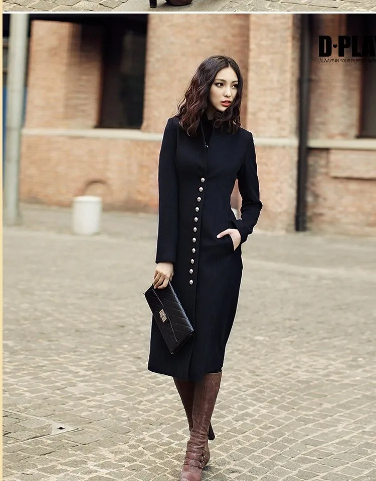 High quality Cashmere coat Wool Coat Women Winter Coat Big yards Mew style X-Long Pure color Elegant Autumn Winter Coat BN1247