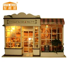 Симпатичный номер Diy House украшения для puppenhaus ко дню рождения, миниатюрный дом с мебелью игрушки для детей деревянный дом, игрушки-сладкие ягоды времени