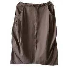 Весенняя и летняя юбка-фонарик размера плюс, черная и кофейная хлопковая Осенняя юбка, Женская винтажная повседневная юбка-бутон S, M, L