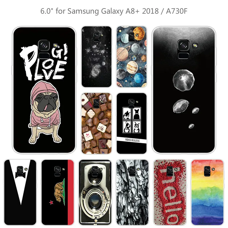 Для Samsung Galaxy A8 + 2018 цветной чехол для телефона 6 0 &quotпрозрачный силиконовый мягкий