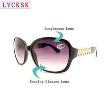 Женские бифокальные очки для чтения, лупа, женский вид, близкие к дальним градиентным линзам, дальнозоркие очки, солнцезащитные очки, большая оправа, винтажные A3