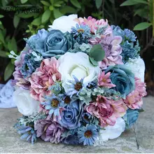 Винтажный Свадебный букет цветов для невесты, выполненный на заказ, романтичный деревенский стиль, богемные Свадебные Ramos de Novia