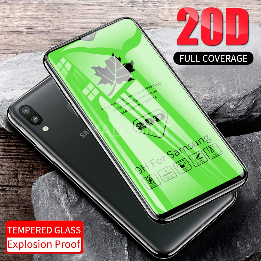 

20D Full Glue Cover Tempered Glass For Samsung Galaxy M10 M20 M30 A10 A20 A30 A40 A60 A70 A90 A7 A8 Plus 2018 Screen Protector