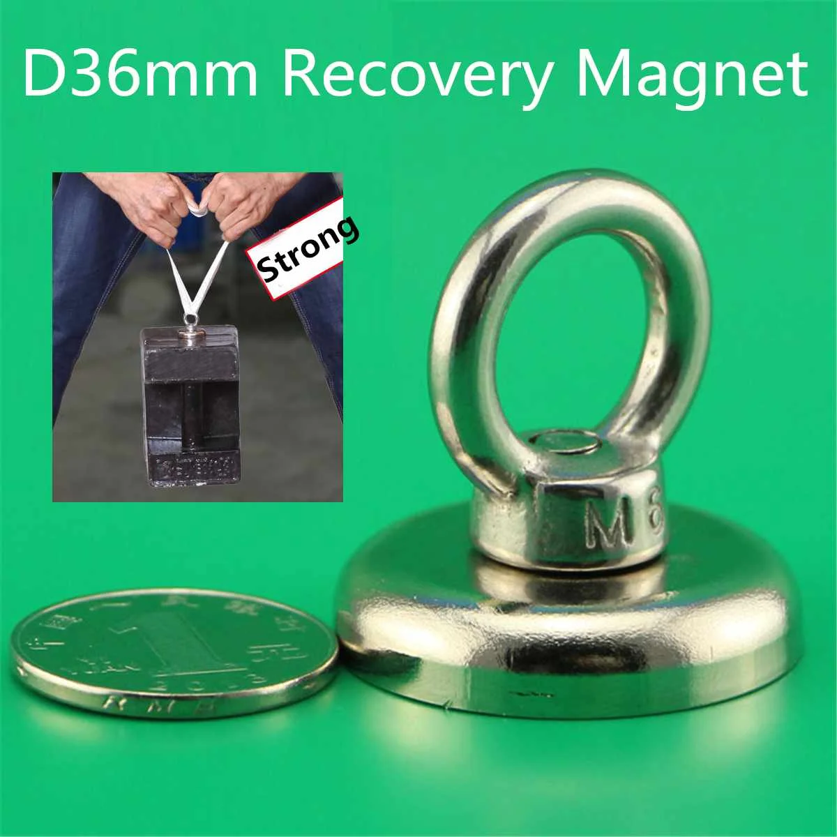 

36mm Round Neodymium Recovery Magnet Metal Detector For Sea Fishing Diving Treasure Hunting Tool Hook Neodymium Recovers Rares